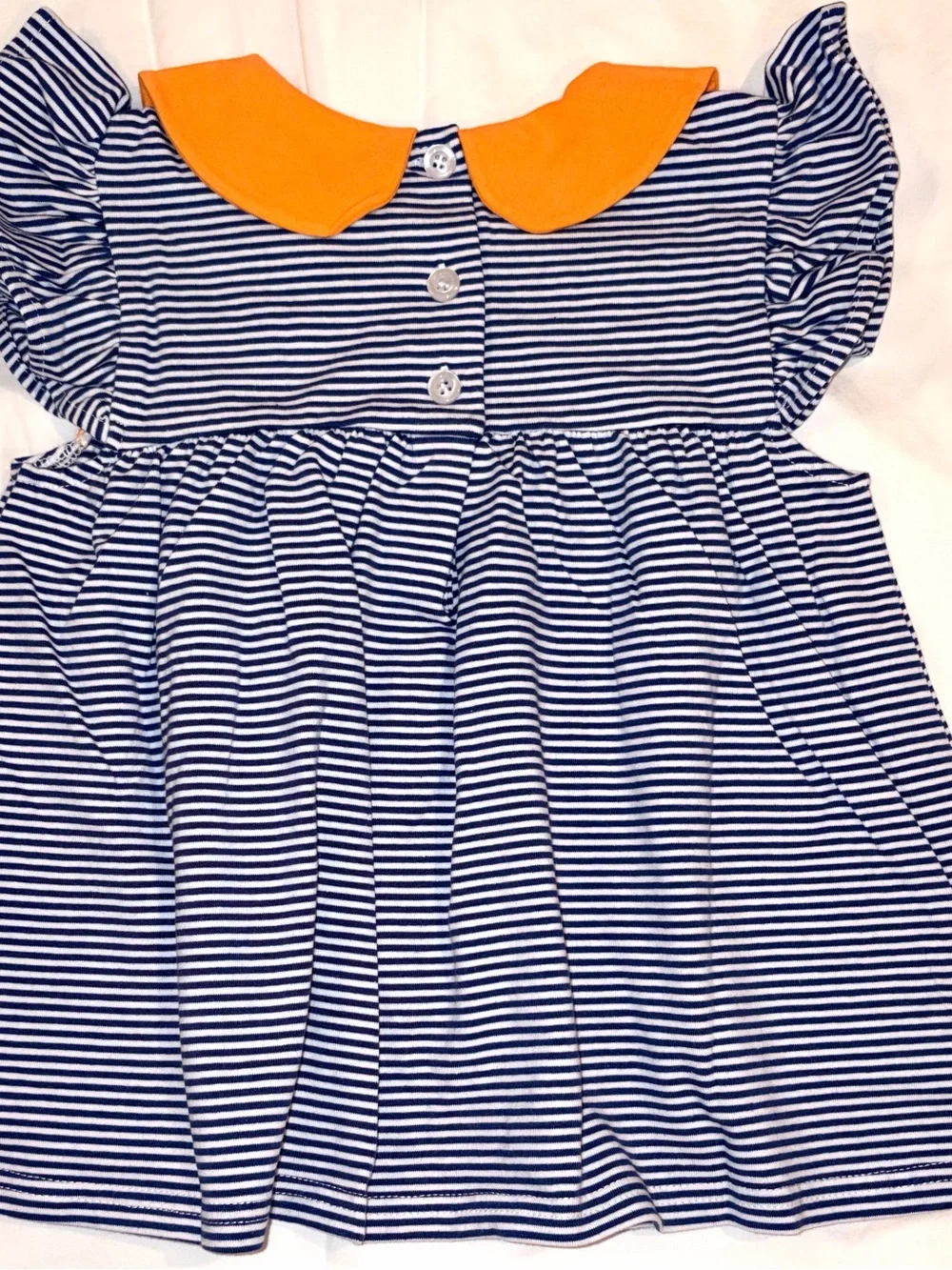 Stitchy Fish Pippa navy stripe top & ruffle short set sz 3T NWT